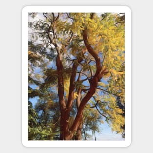 Autumn tree in the breeze Sticker